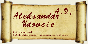 Aleksandar Udovčić vizit kartica